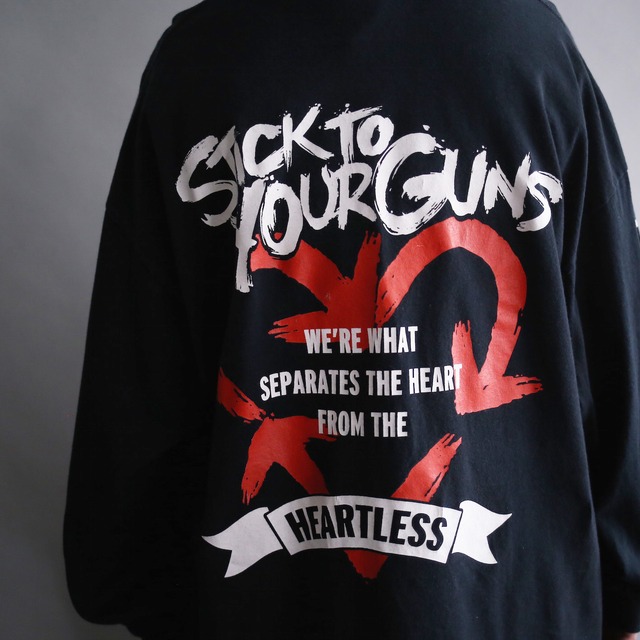 back sleeve front good printed l/s tee