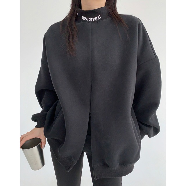 zip mock neck sweatshirt　ジップモックネックスウェットシャツ　J0573