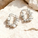 S925 Silver Braided Twist Pearl Earrings (ME490)