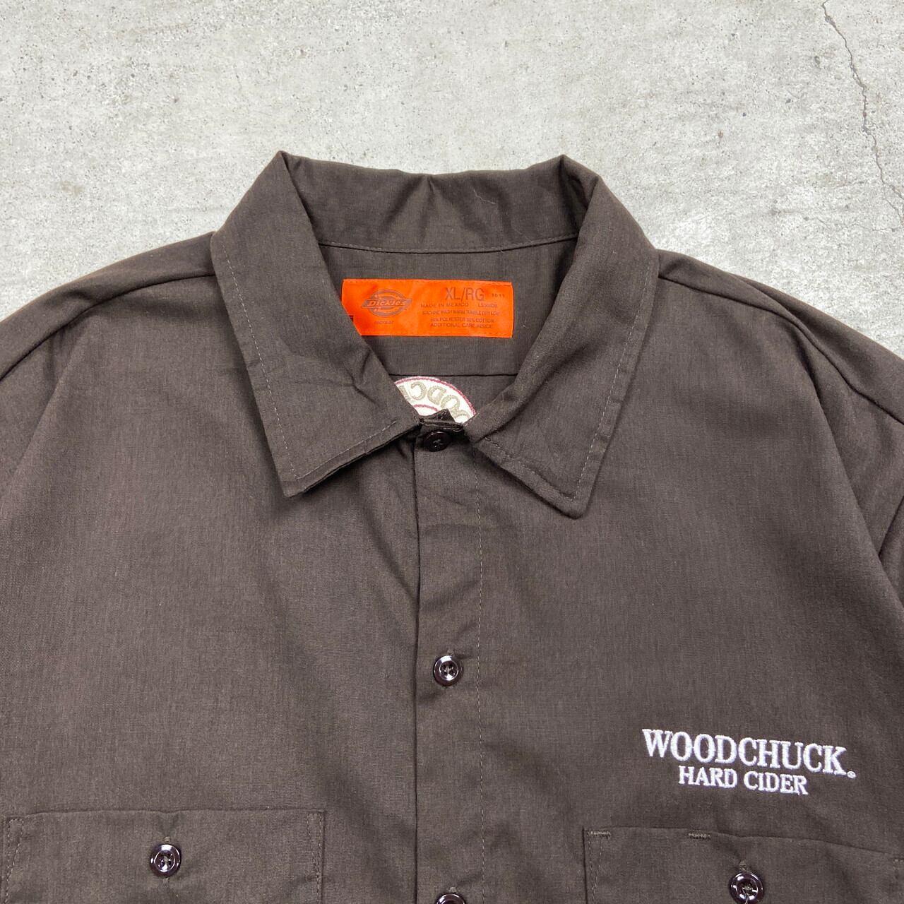 Dickies ディッキーズ 半袖 ワークシャツ 企業ロゴ刺繍 メンズXL 古着