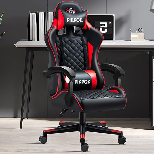 PikPok ゲーミングチェア PCチェア 135° リクライニング ゲームチェア