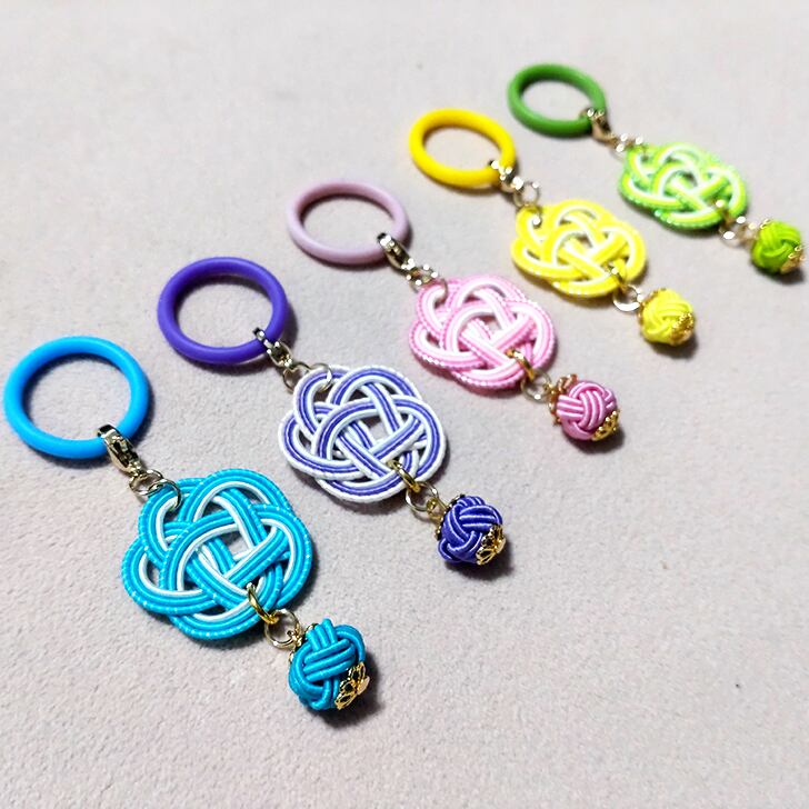 水引 アンブレラマーカー 【梅結び＆あわじ玉】目印アクセサリー