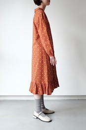 Medama pin dot caramel dress