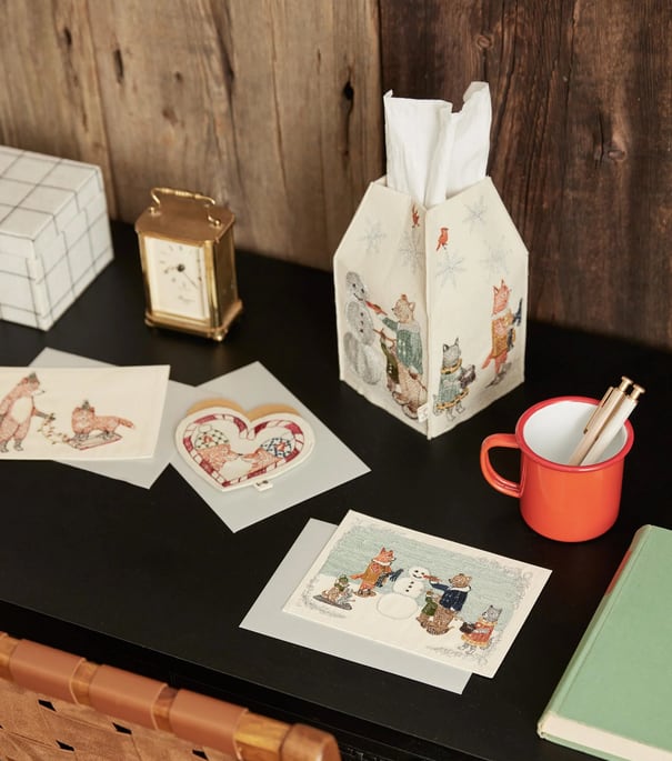 正規取扱品 Coral&Tusk ティッシュボックスカバー 新品 きのこ シダ