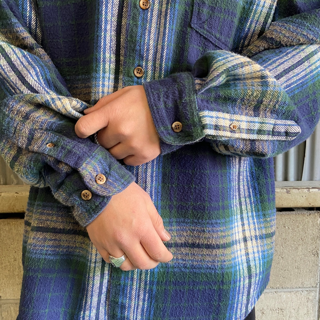 00年代 Eddie Bauer エディーバウアー チェック ヘビーネルシャツ 