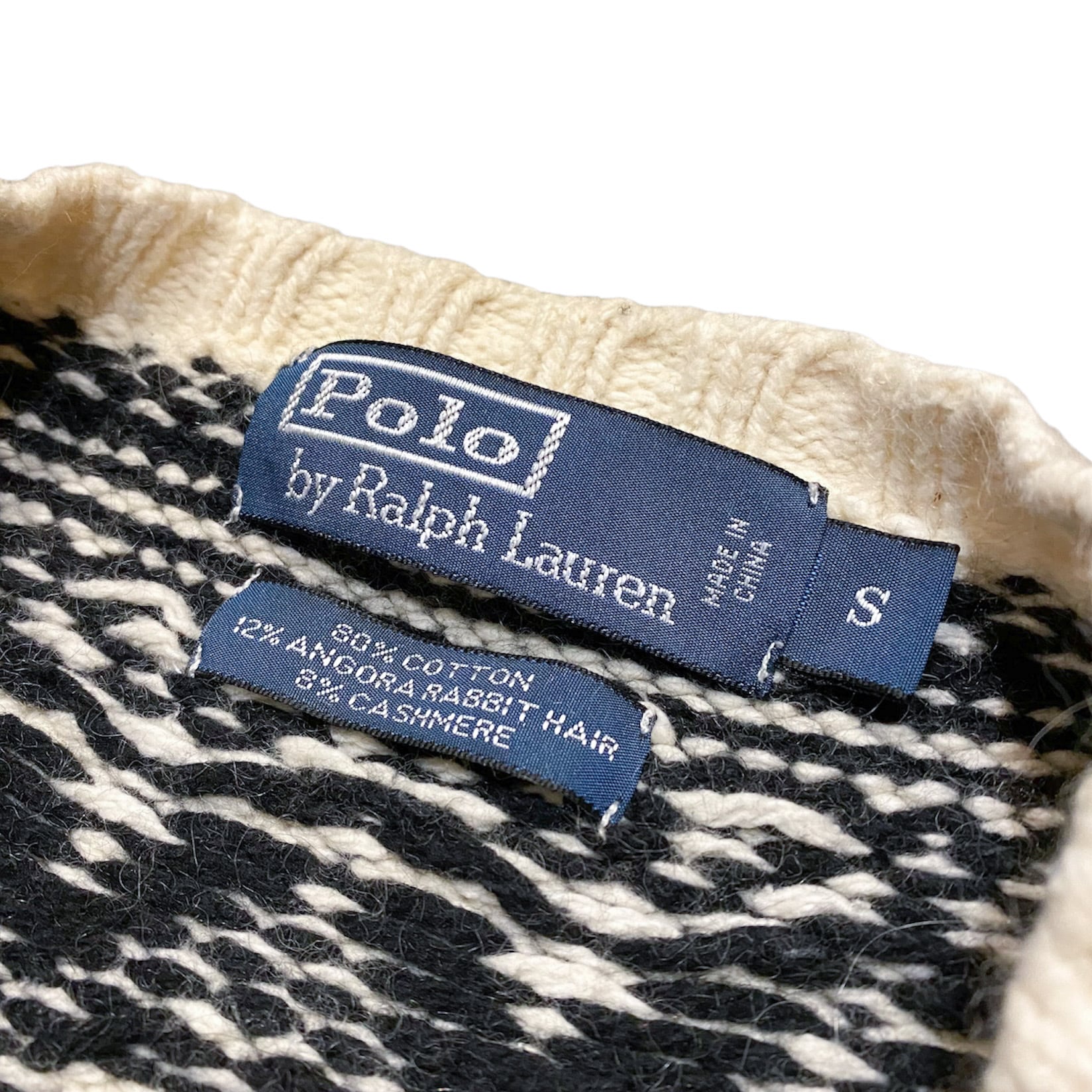 90's Polo Ralph Lauren カシミヤ混 Nordic Sweater S / ポロ ラルフ
