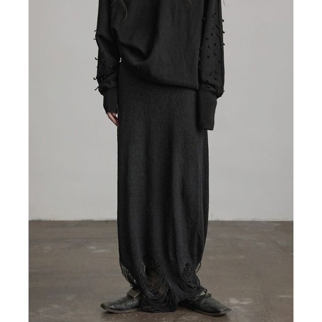 Decadence hem knit midi skirt C1380