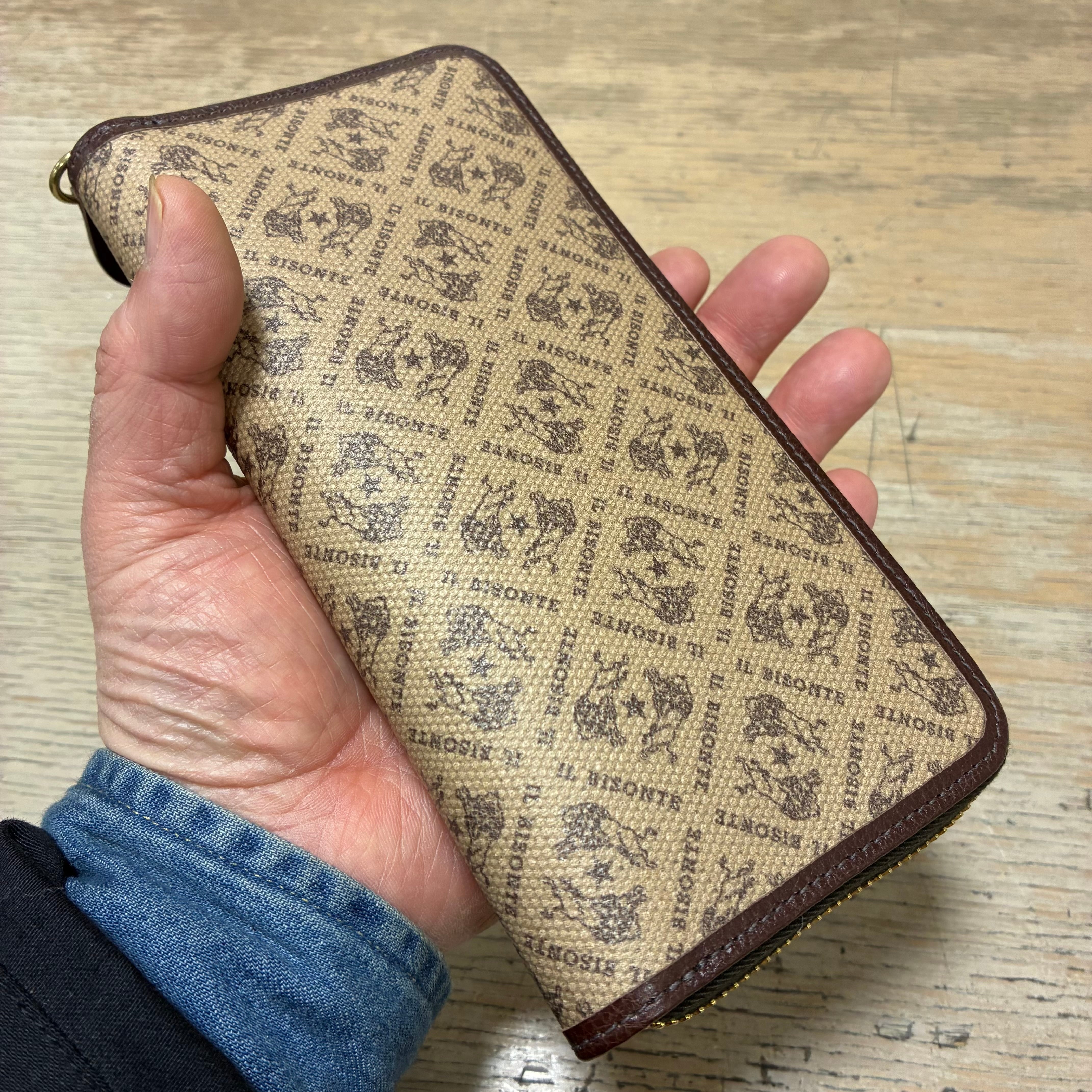 IL BISONTE イルビゾンテ 日本限定 モノグラム プリント レザー 長財布