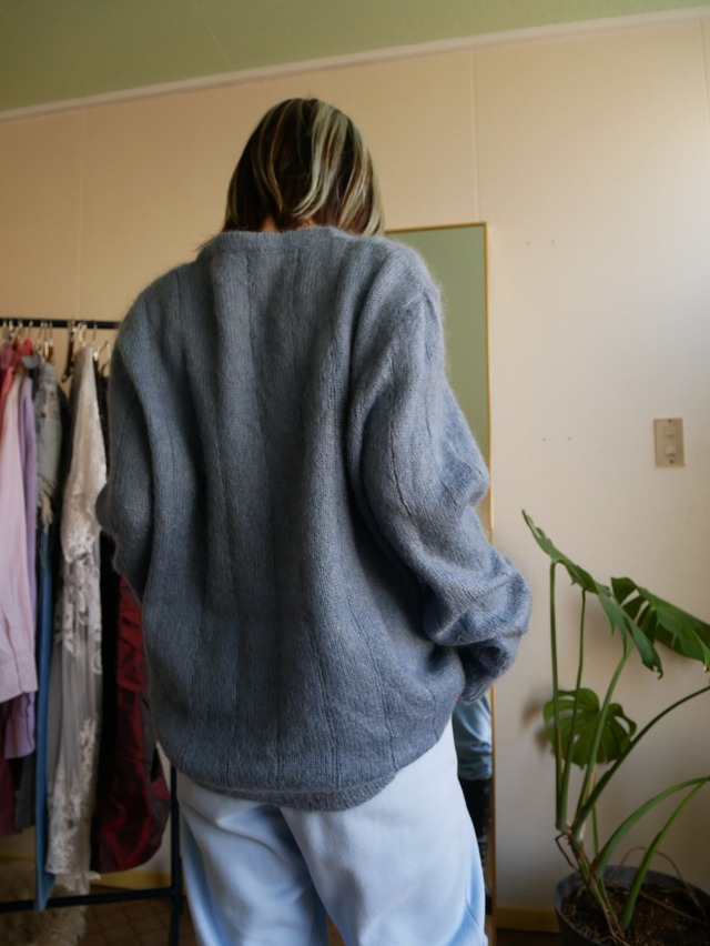 70s-80s Euro V-Neck Mohair Knit Cardigan