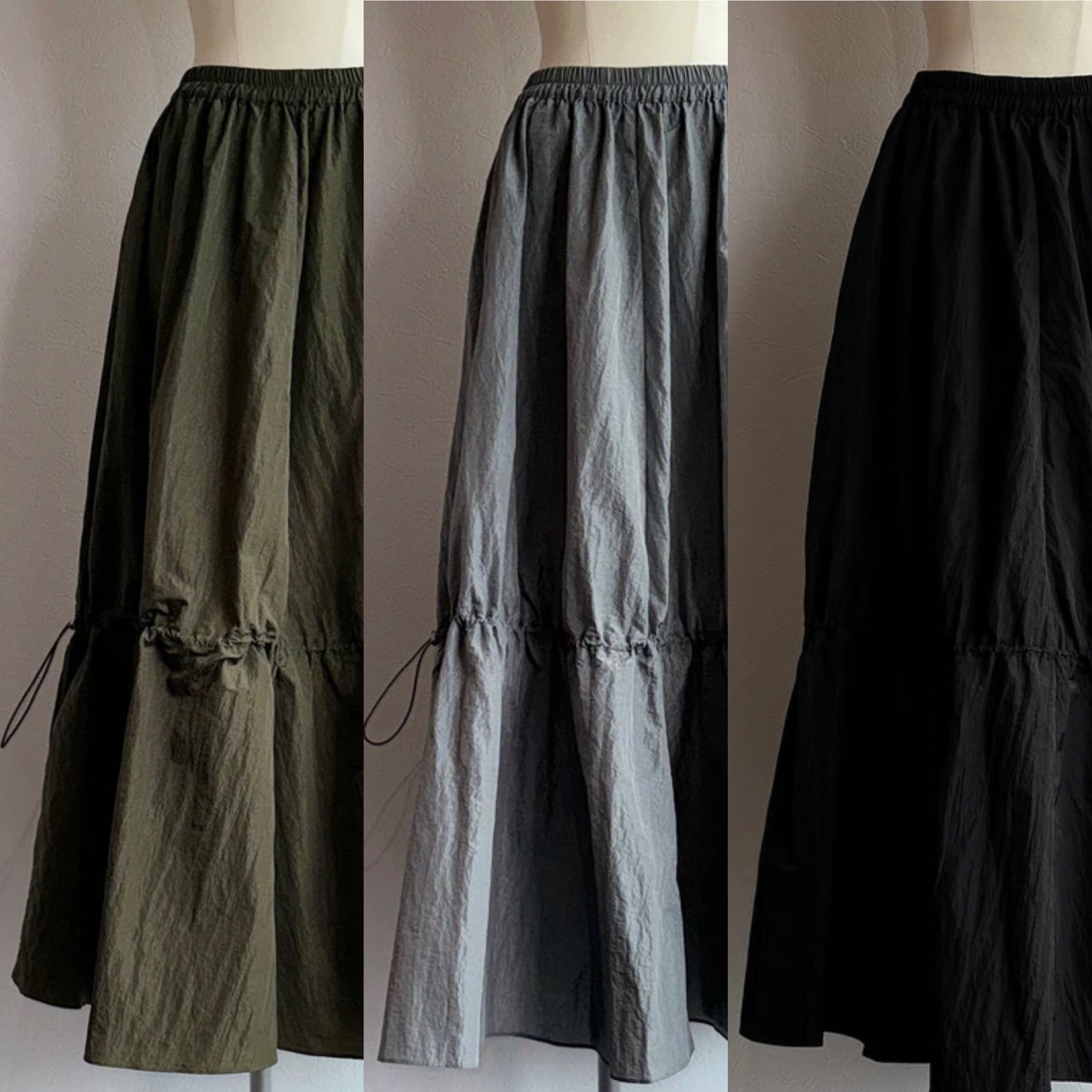 ANIECA ドローコードデザインギャザースカート未使用 ドローコードデザインギャザースカート | レディース