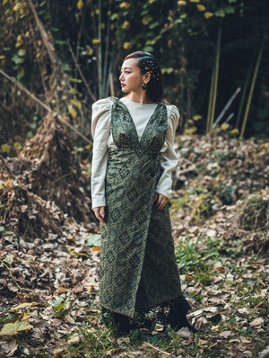 3Way wrap jumper skirt / hn.no.o4o / 3Way ラップジャンバースカート 着物リメイク