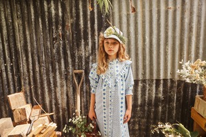 Fish & Kids 24SS 〉 RETRO FLOWERS DRESS / BLUES / | 世界の子供服 