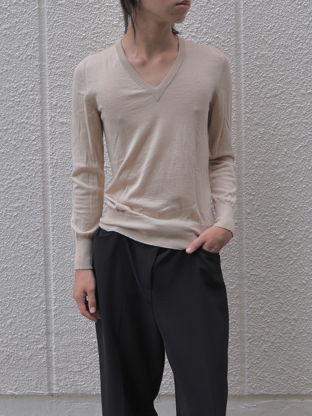 【christian dior】logo design Vneck knit
