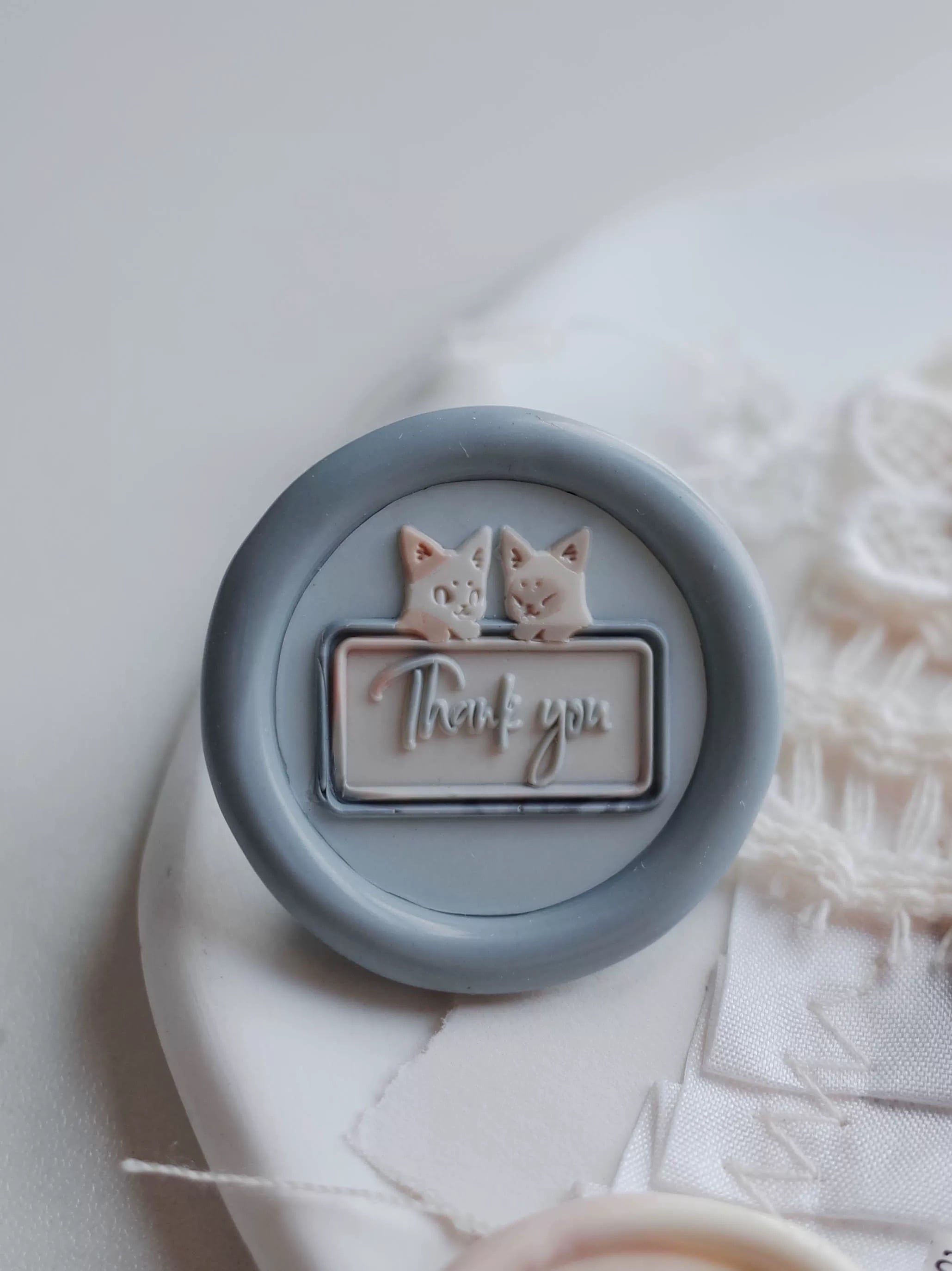 シーリングスタンプヘッド thank you cat