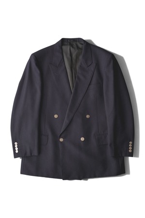 90's "Burberry's" Tasmania Wool Double-Breasted Navy Blazer