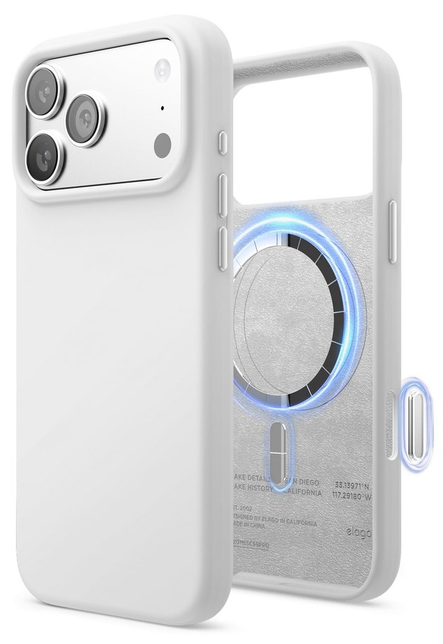 【elago】 iPhone 18 Pro Max iPhone 17 Pro Max 対応 ケース MagSafe 対応 シリコン 耐衝撃 スマホケース マグセーフ シリコンケース [ iPhone18ProMax iPhone17 プロマックス 対応 ] MAGNETIC SILICONE CASE ホワイト