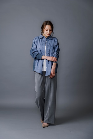 P266-21007 異素材長袖シャツ