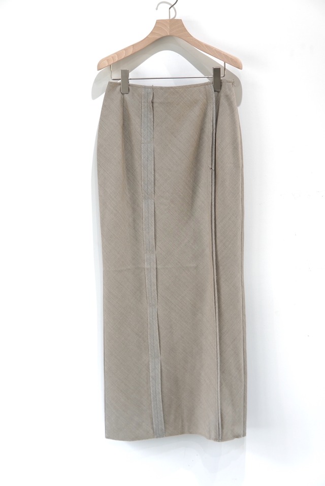 little suzie / Wool Twill Unhemmed Long Skirt