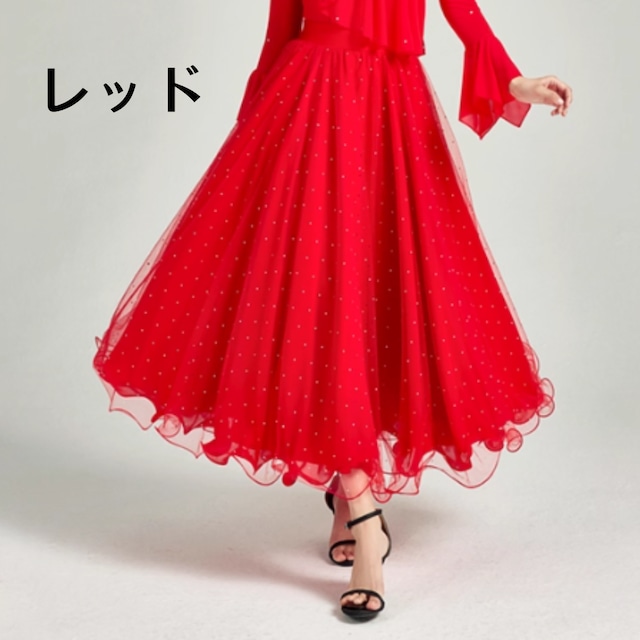 ダイヤモンドチュール・フレアロングスカート ds0581