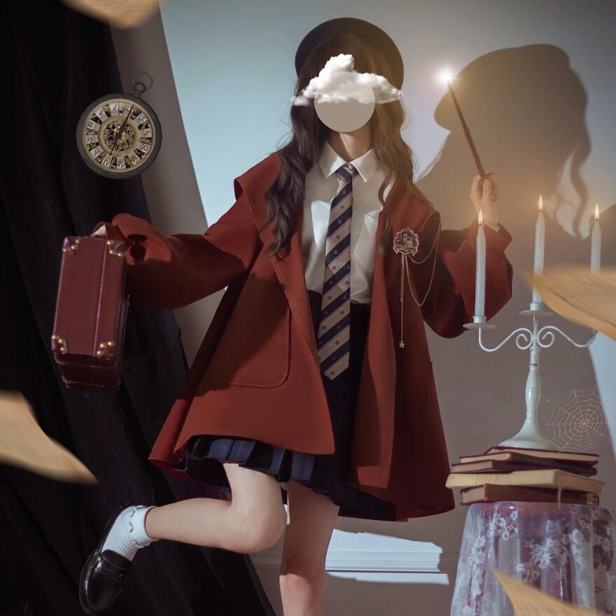 魔法学園 フードコート インナー付き 控えめ 普段着使い 胡桃木シリーズ