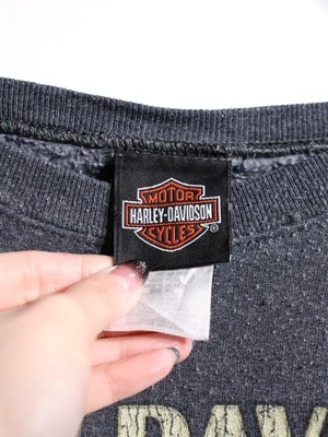 ”Harley-Davidson” XXXXXL super over silhouette logo print design L/S tee