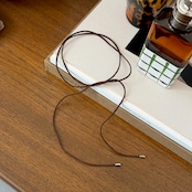 simple suede long choker/brown