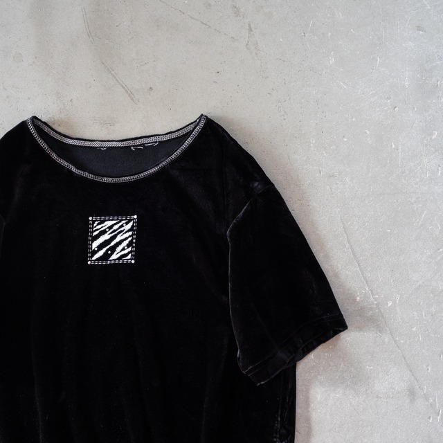 unknown used Velveteen short-sleeve pullover