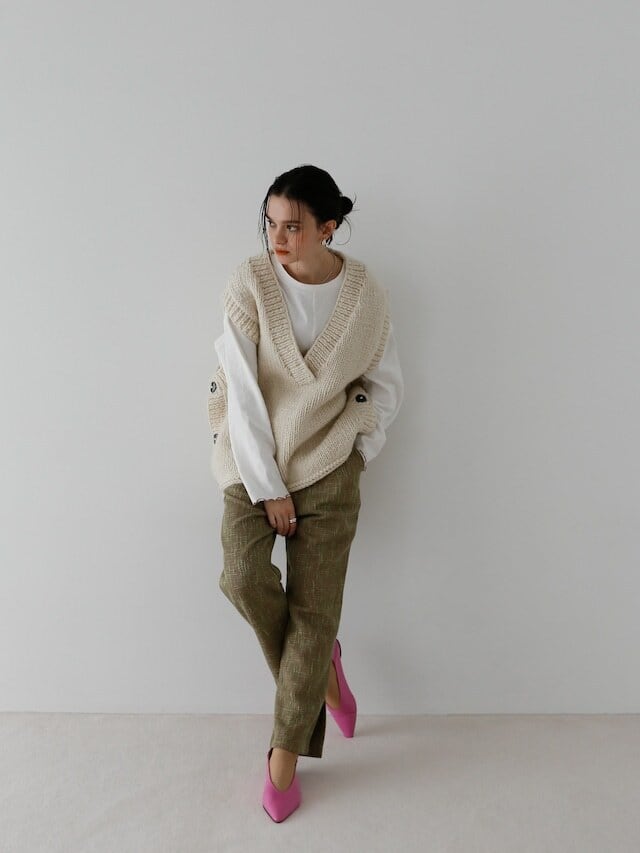 side slit tweed pants | Katrin TOKYO