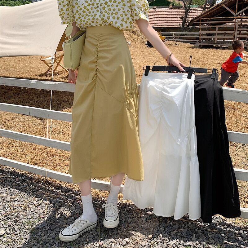 Aラインスカート サマーハイウェストウェスト 夏物 YY-ファッション84223254998