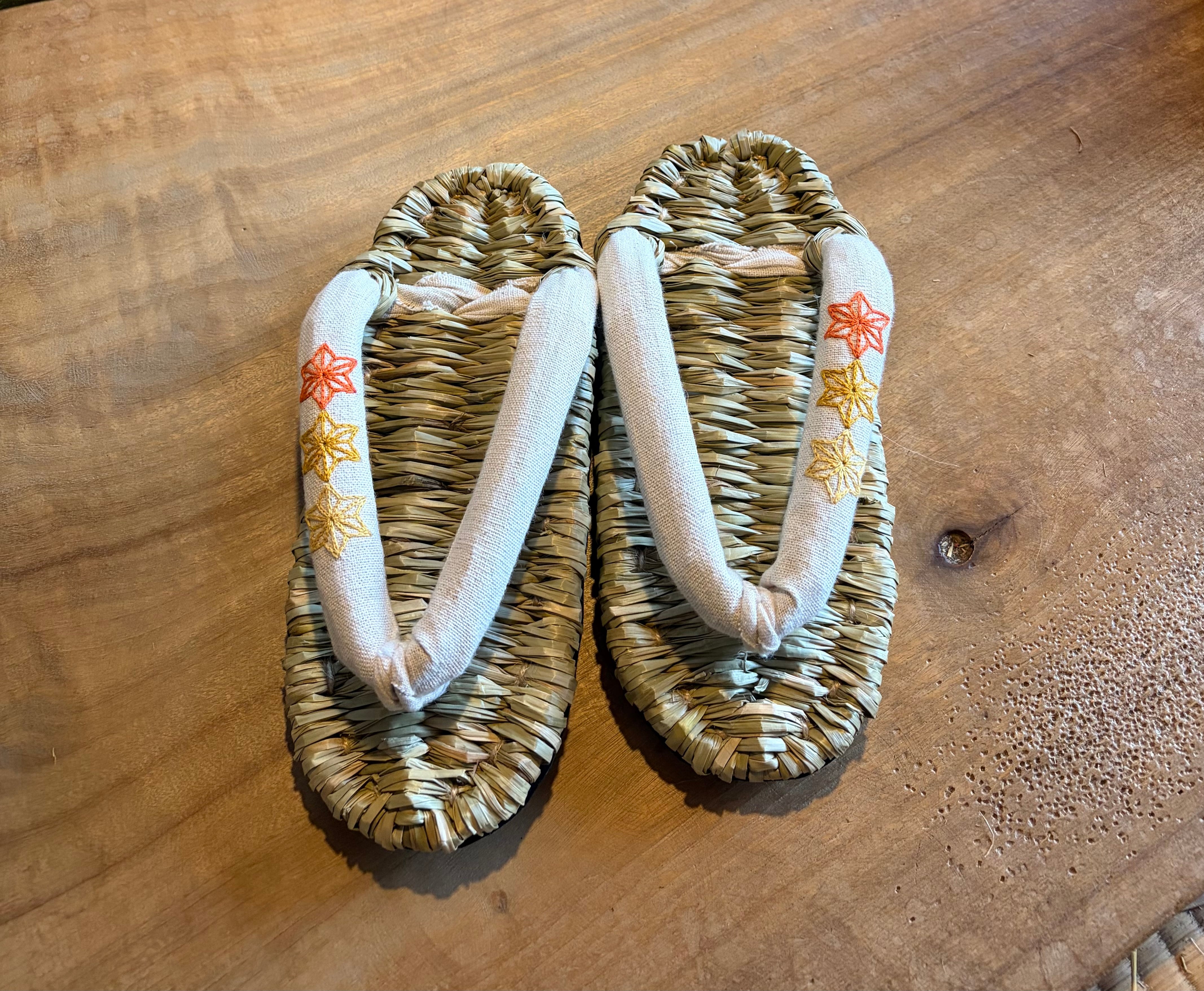 shuさま専用 草履 達痲草履(Dharma Zouri)-3連麻柄刺繍(Triple embroidery | 達痲草履