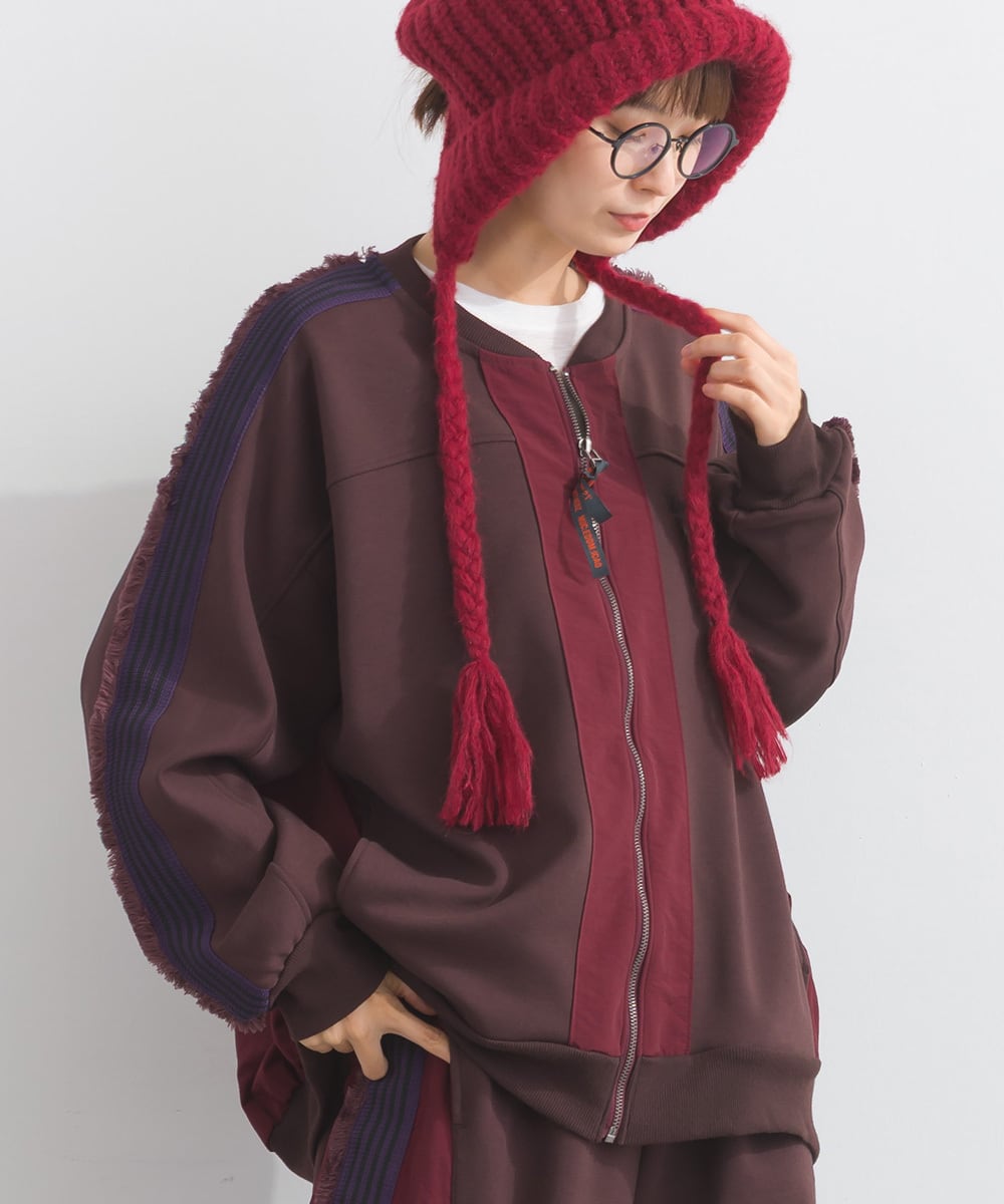 K53105 ポンチフリンジラインテープZIPブルゾン / Ponti Fringe Line