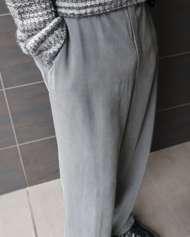 【GIANNI VERSACE】gray wide straight slacks