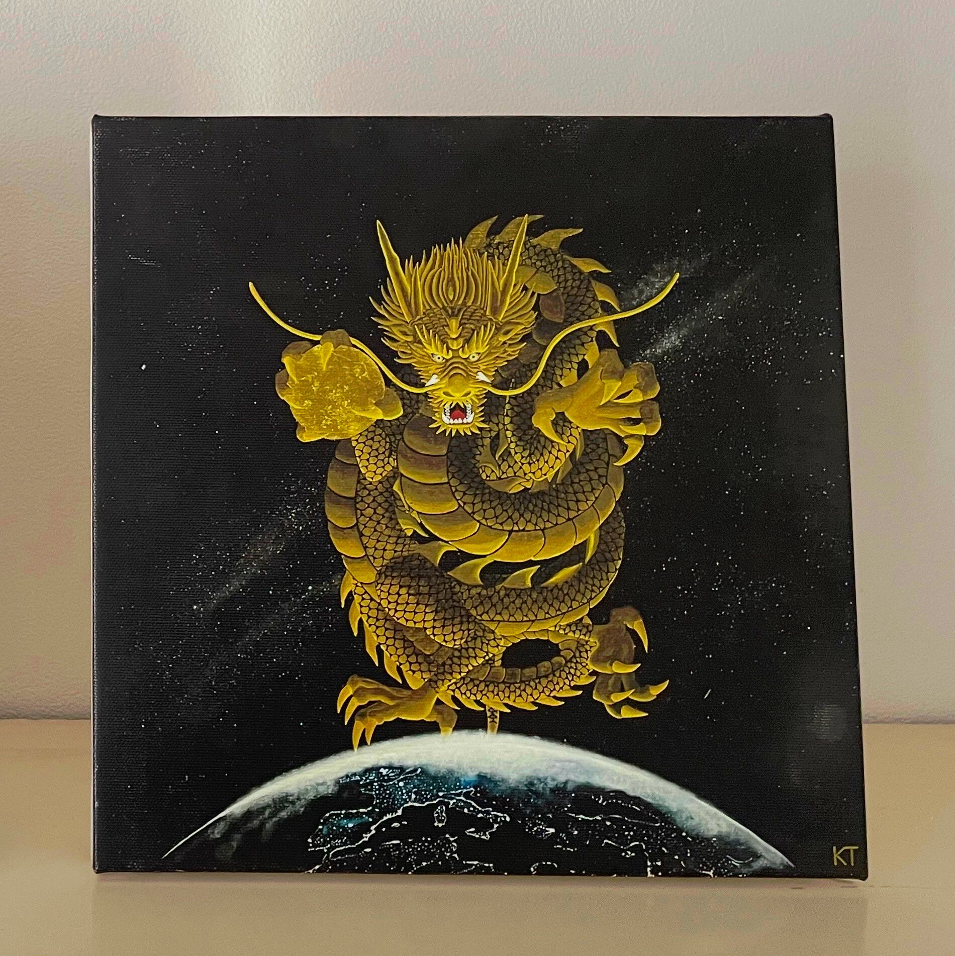 虹龍(歌龍】SSサイズ│うつくしい龍イラスト│龍の絵スピリチュアル