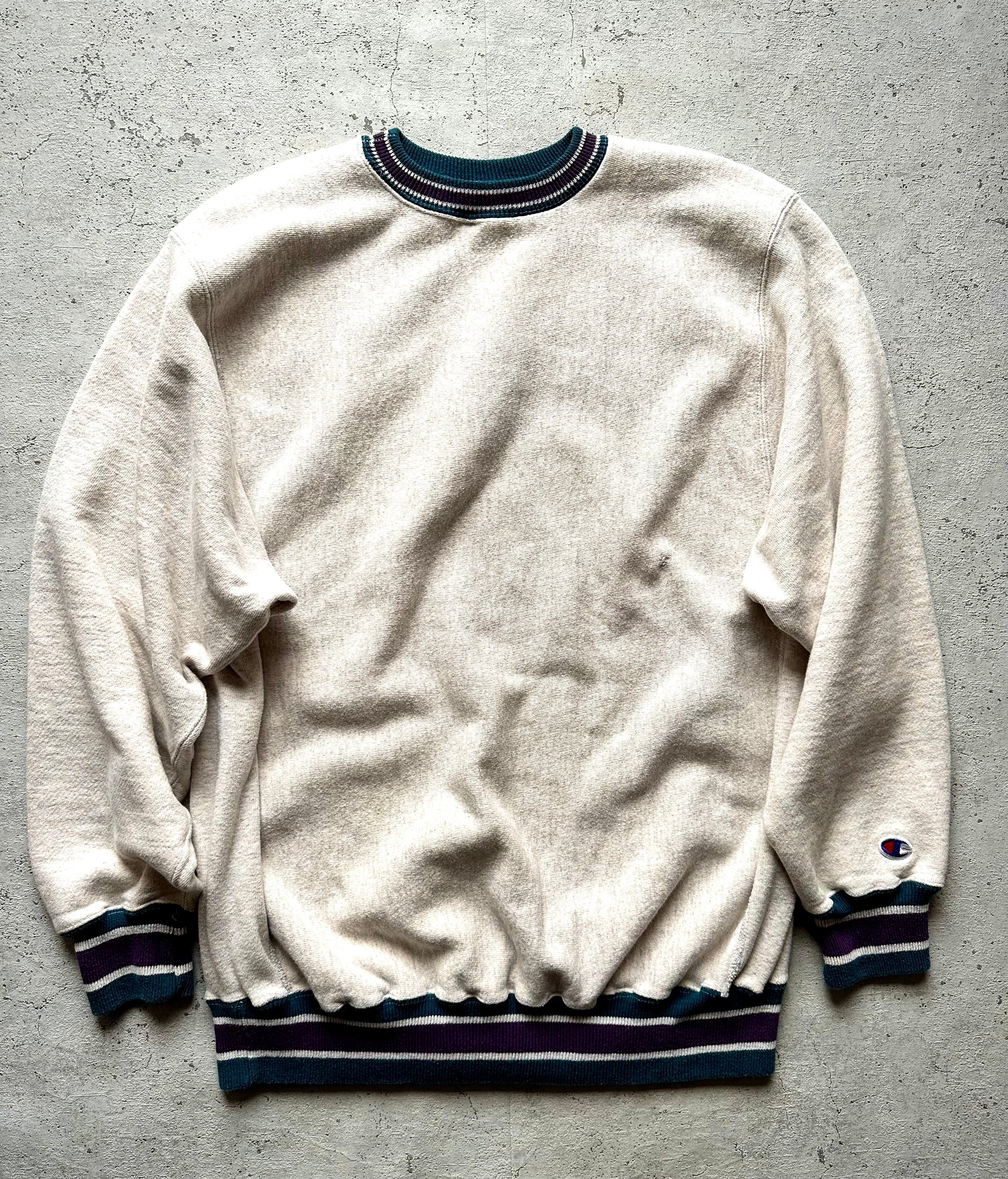 90s USA製 CHAMPION - RIB LINE REVERSE WEAVE SWEAT SOLID OLD 