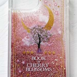 架空の洋書 夜桜の本 iPhoneグリッターケース
