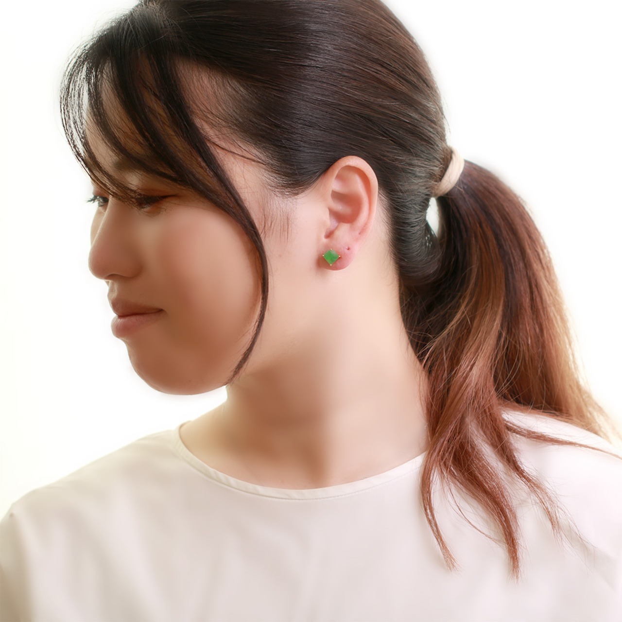 ラフカットシリーズ K10YG 翡翠ラフカットピアス A貨翡翠 jd_mm1176