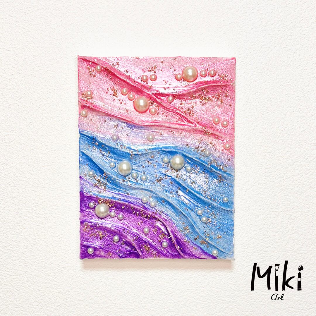 KIKI 白 レース ピンク ゴールド 紫 抽象画 現代アート | PAY ID