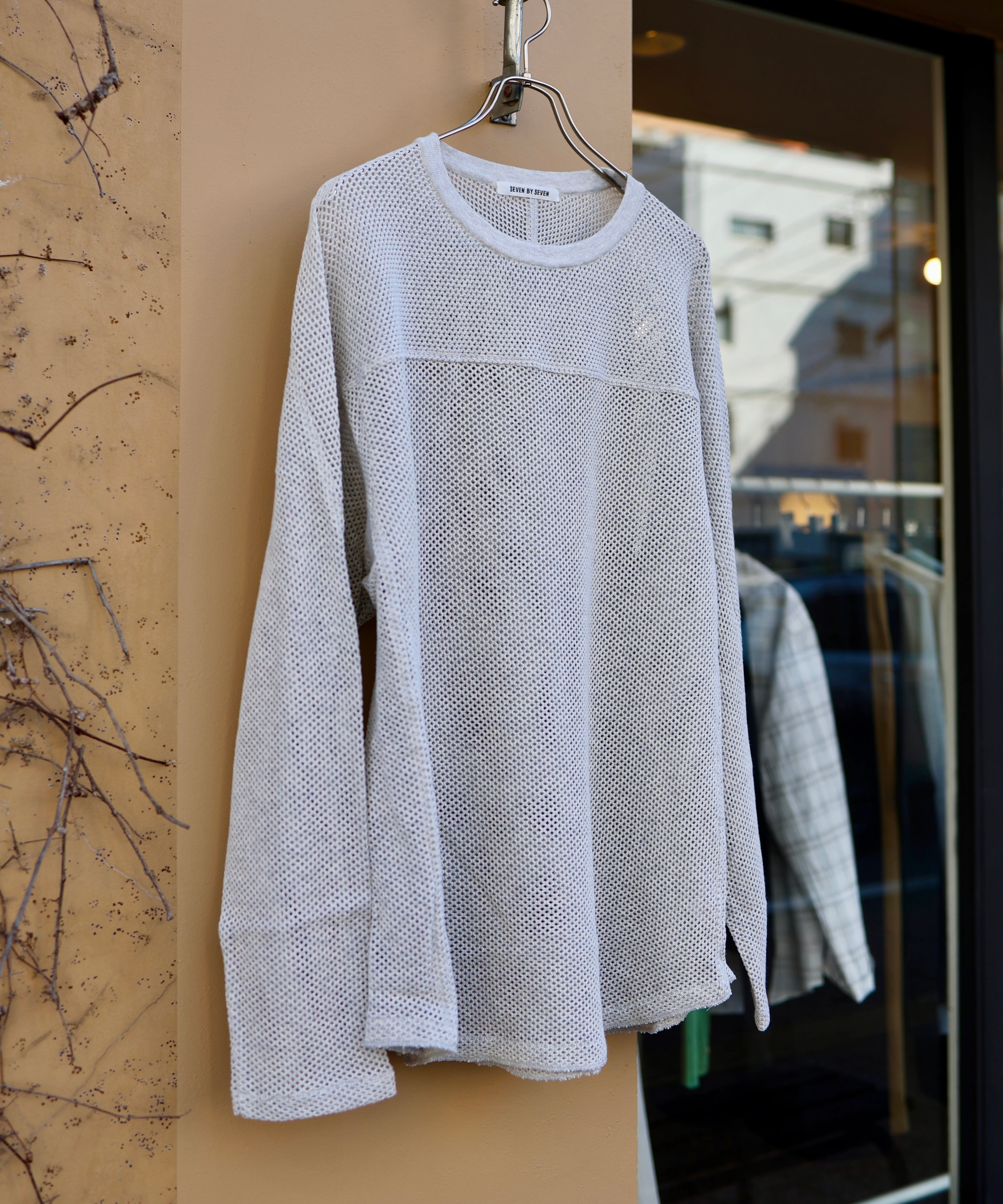 SEVEN BY SEVEN / 800-6160110 FOOTBALL KNIT TEE L/S ‐Cotton mesh