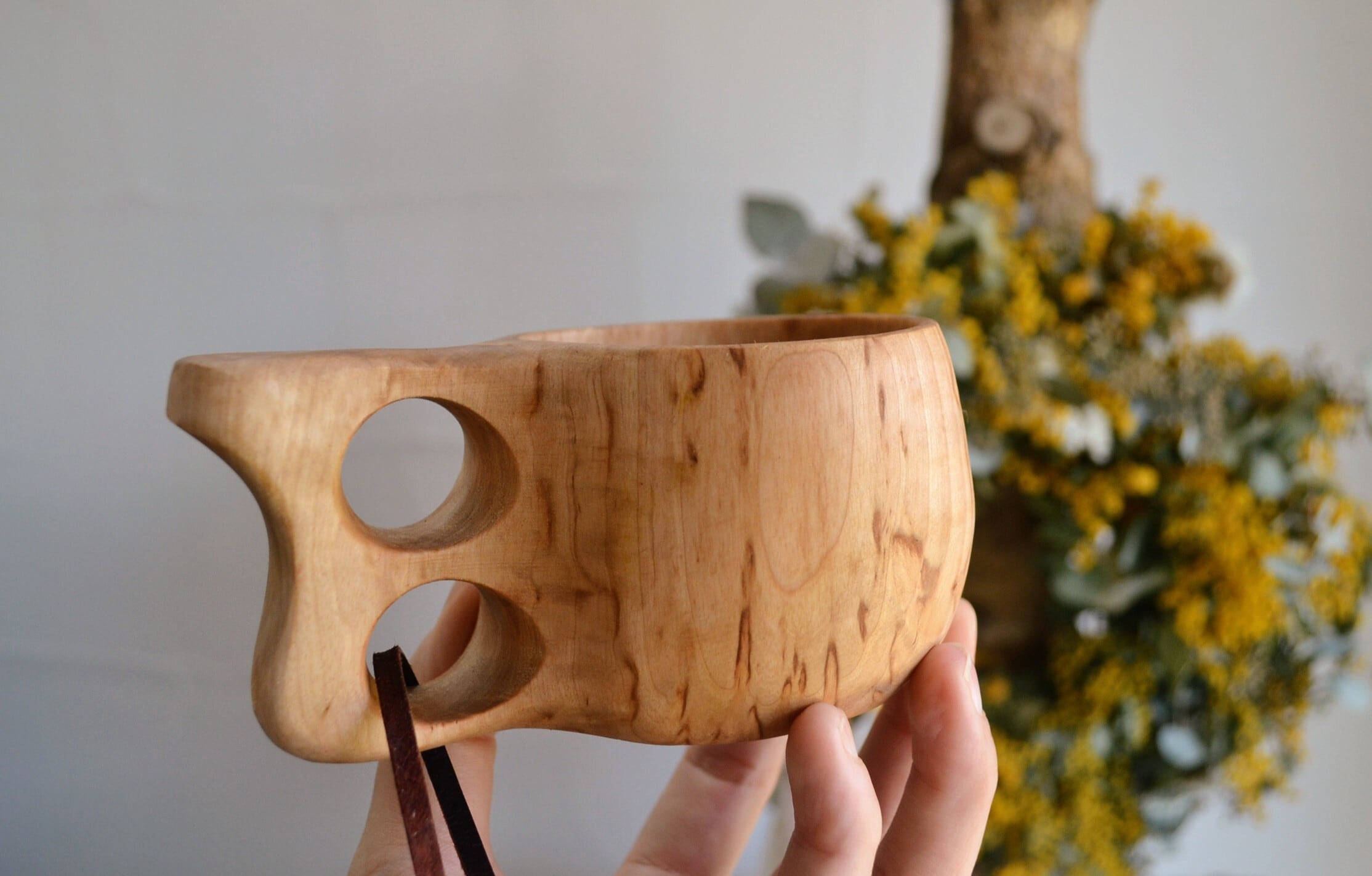 レア★フィンランドククサ／KUKSA ククサ kuksa フィンランド 1つ穴ハンドル150ml【北欧雑貨のアットテリア】
