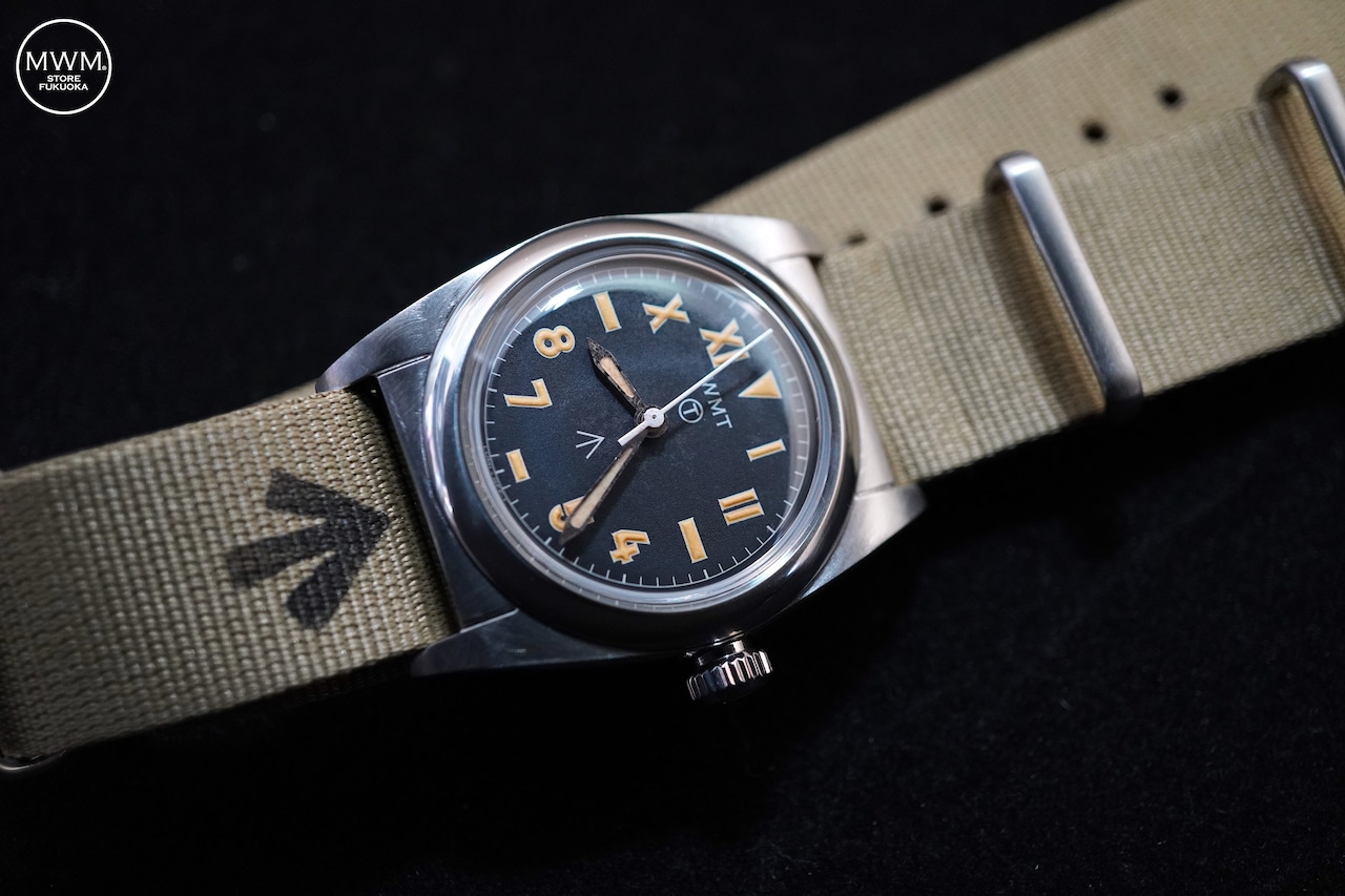 WMT WATCHES Mil-W15 Aged with Khaki Broad Arrow Strap