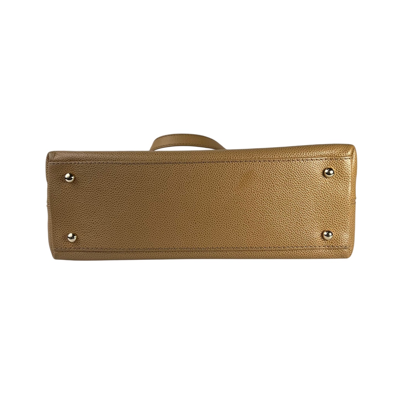 【最終処分SALE】CHANEL シャネル ココマーク  キャビアスキン ハンドバッグ ベージュ A-8271