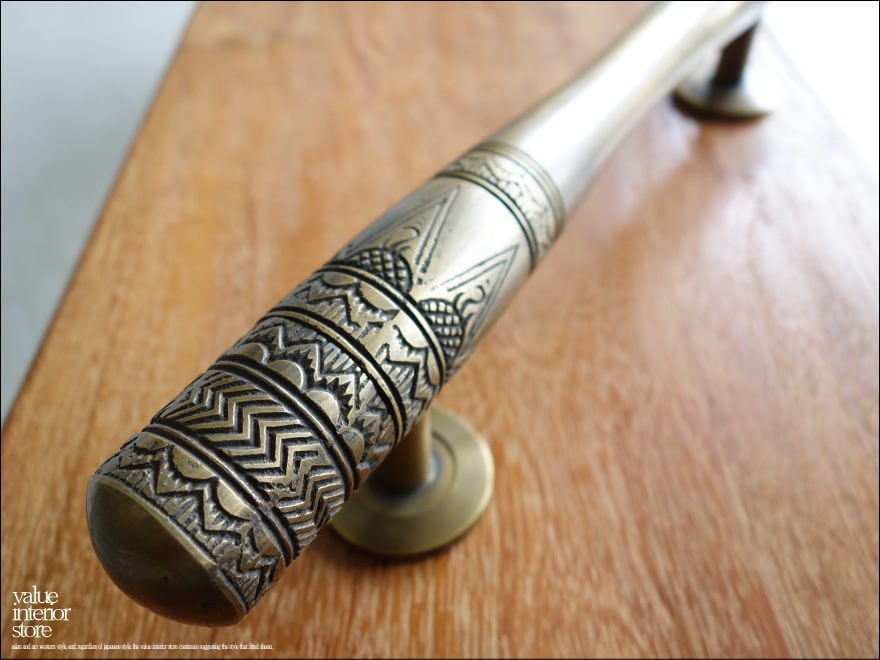 真鍮ドアハンドルAC047 ノブ ドアノブ レトロ ブラス 真鍮金物