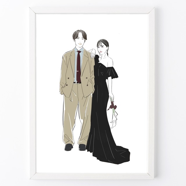 ウェルカムボード 似顔絵｜線画｜結婚式 ウェディング