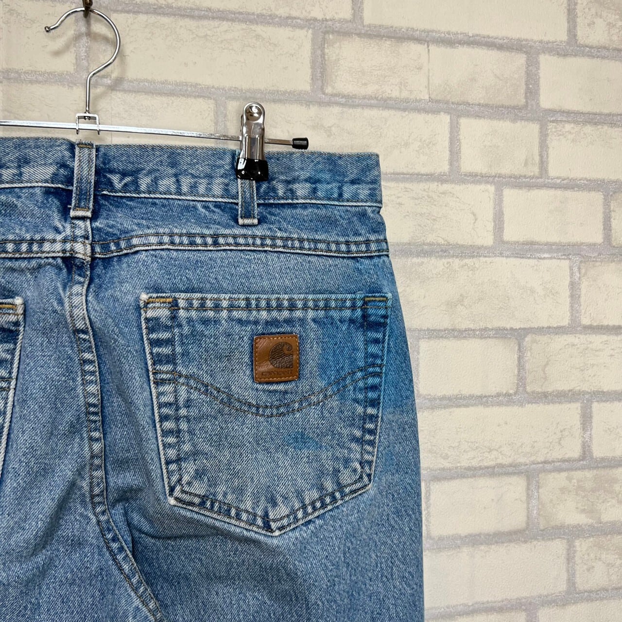 W32×L32】Carhartt デニムパンツ 革パッチ コットン100% | 古着屋OLDGREEN