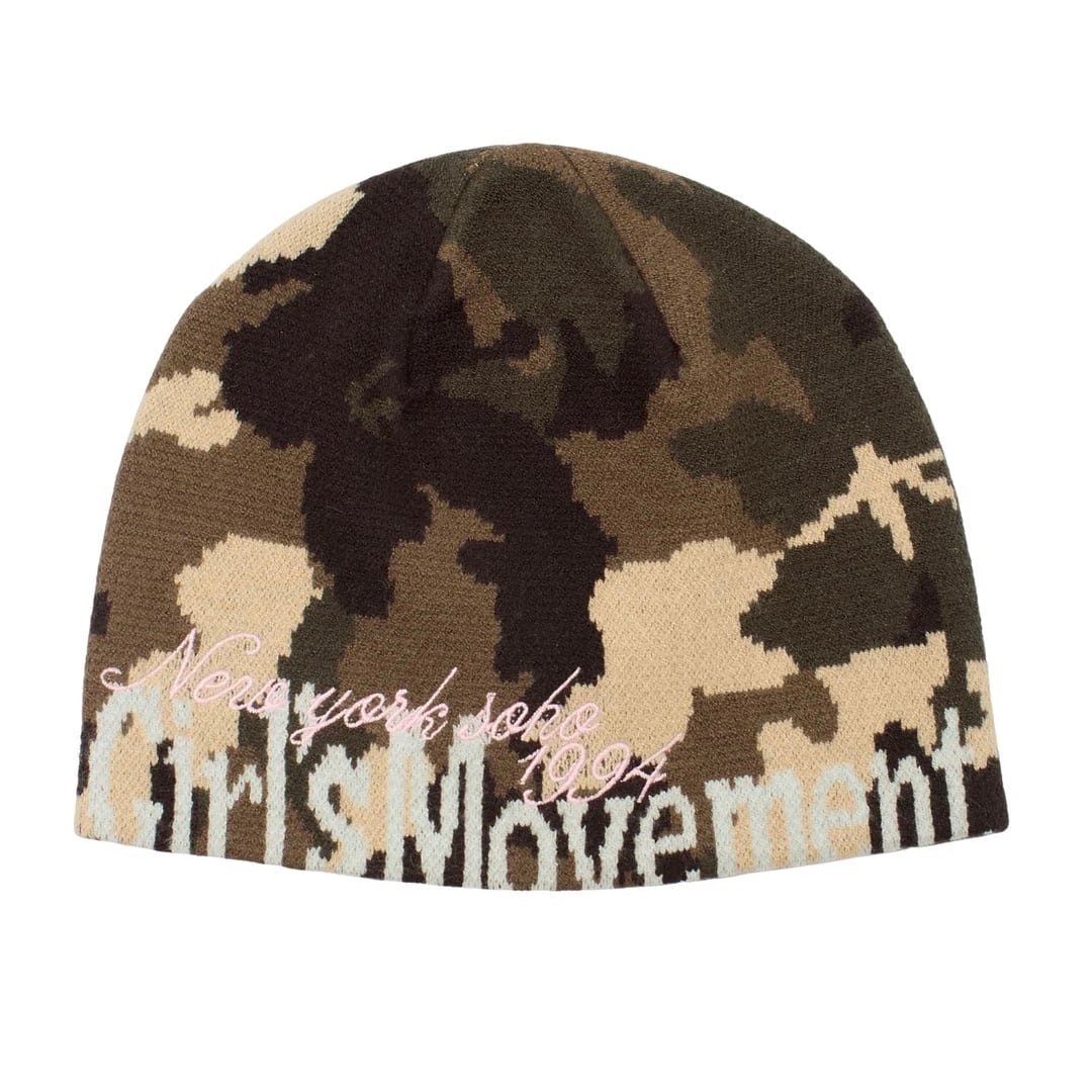 初期LGB ワッフル ビーニー CAP カモフラージュ 迷彩 ルグランブルー x-girl】CUT OFF LOGO JACQUARD BEANIE / CAMO【エックスガール