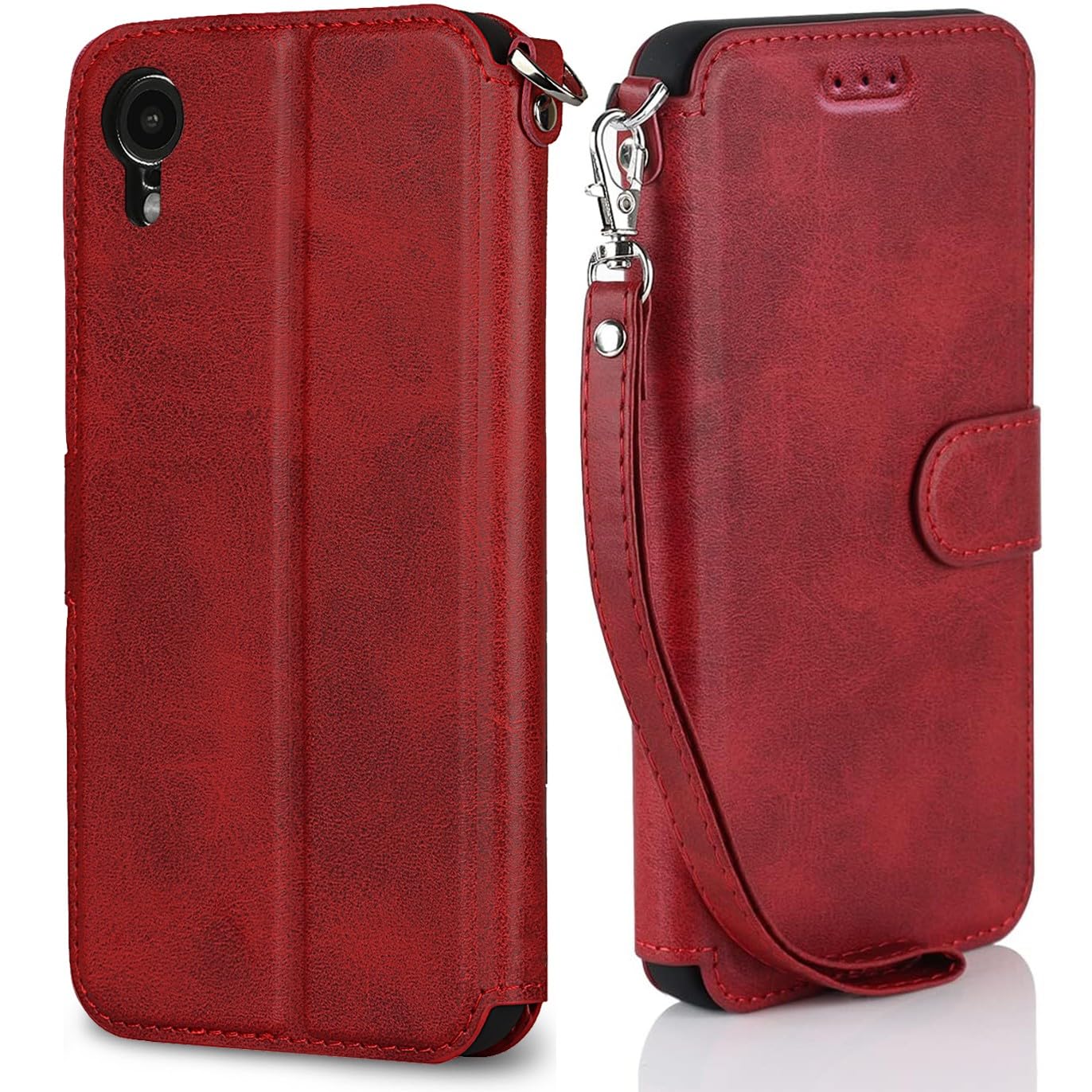 iPhoneXR ケース 手帳型 iPhone XR 通用 iPhone 10R ストラップケース アップル アイホンXR アイフォンXR カバー アイフォン xr 携帯ケース いphone10r カードケース アイホン10r アイフォン10r 手帳ケース カードケース 軽量ケース 手帳 適用 Cobeimisr CASE 軽量 薄型 薄型ケース ストラップ スマホケース ワインレッド