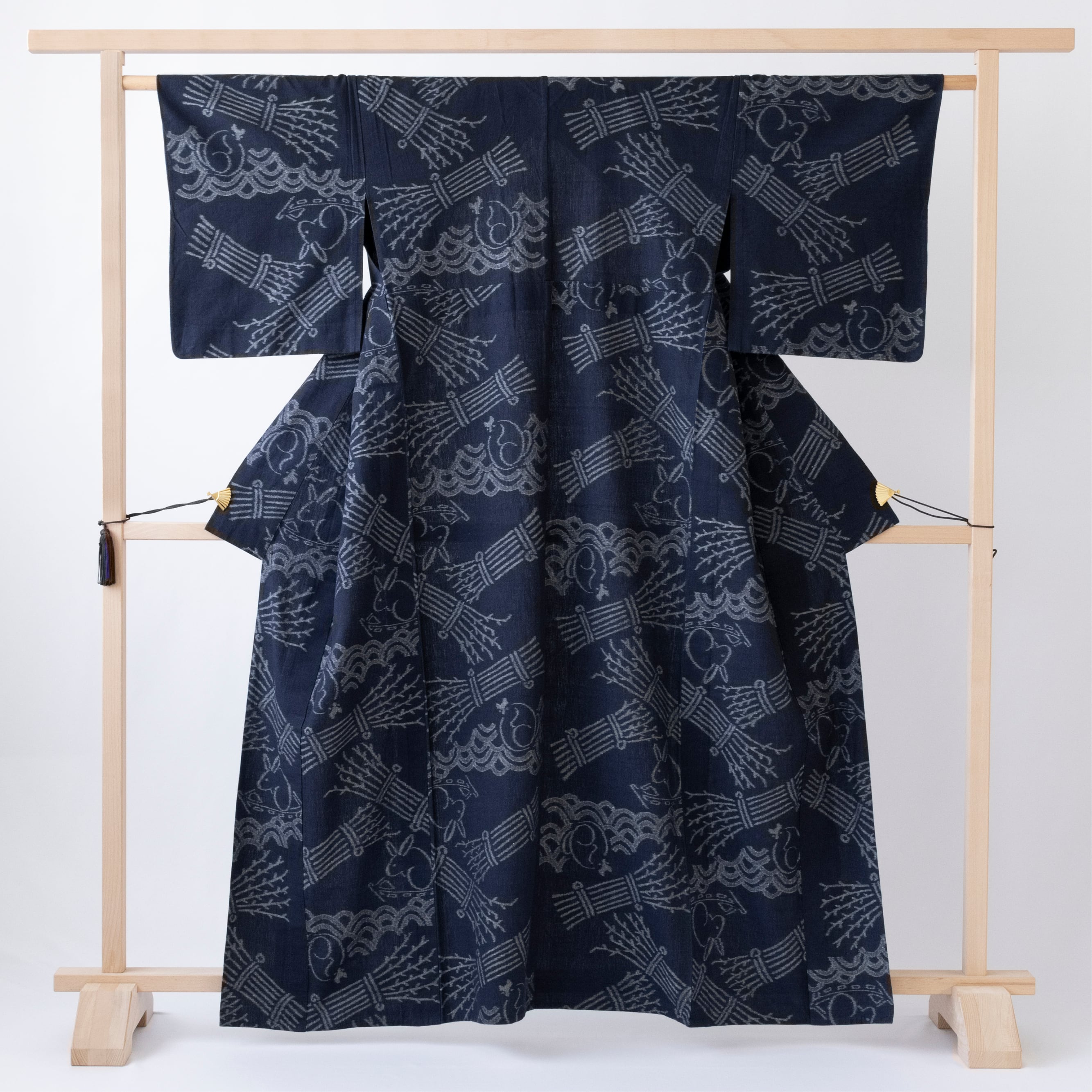 未着用　リバーシブル　格子　ドット　袋帯　着物　114a p 未着用リバーシブル格子ドット袋帯着物114a p