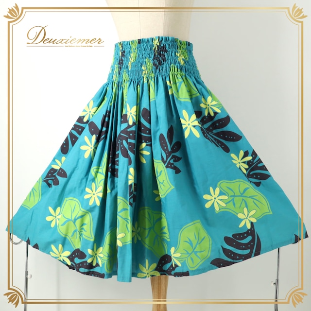 フラダンス 衣装 ALOHA STANDARDS アロハスタンダード パウスカート ブルー系 ブルーグリーン 青緑 ティアレ柄 ラウアエ柄 タロリーフ柄 花柄 植物柄 ハワイアンプリント ハワイアン アロハ フラ ダンス レッスン 練習 ハワイアンダンス シングル スカート フレア グリーン系 ブラック系 イエロー系 華やか かわいい おしゃれ さわやか