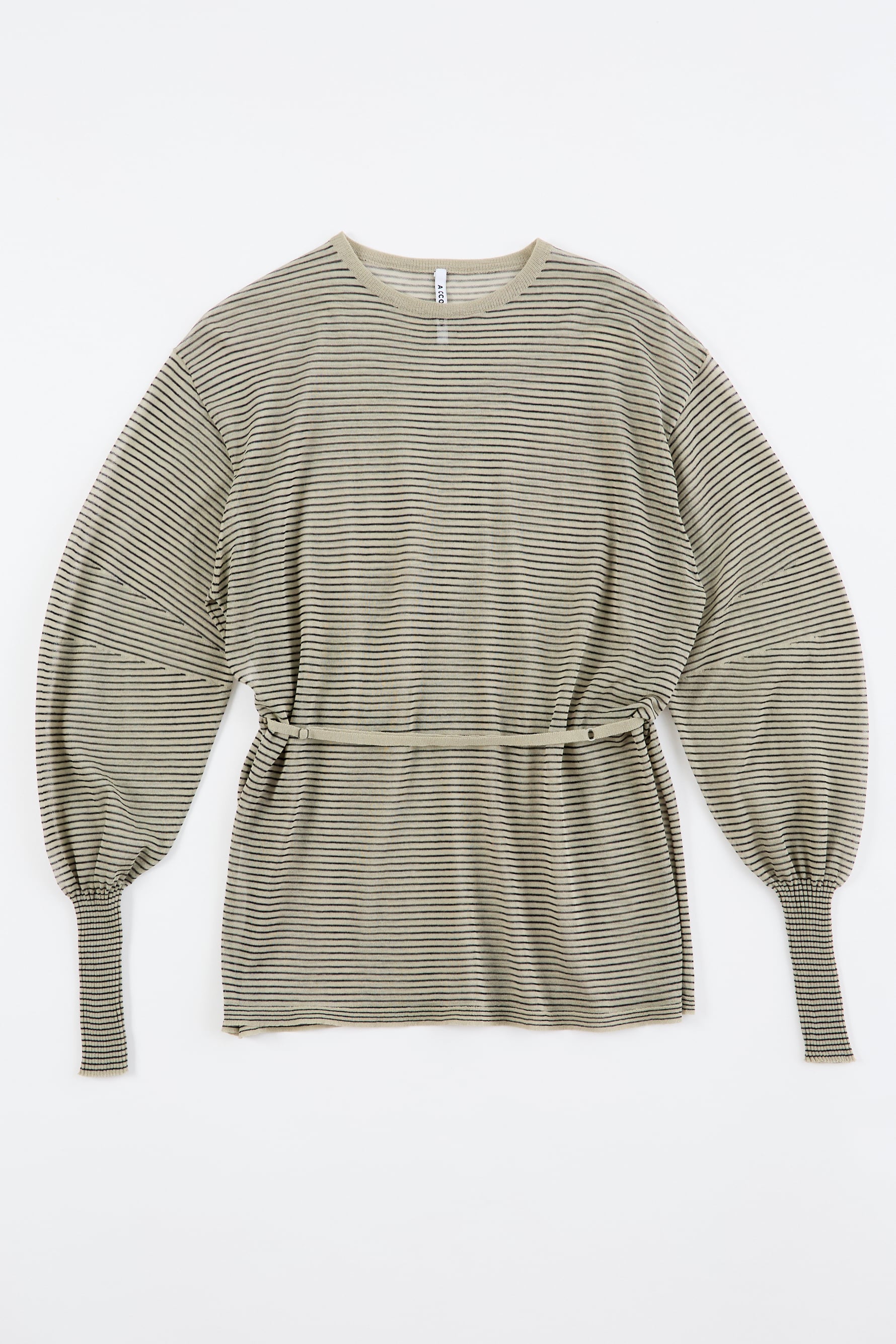 SIDE SLIT SHEER PULLOVER 26SSAC-004 LT.KHAKI×BLACK