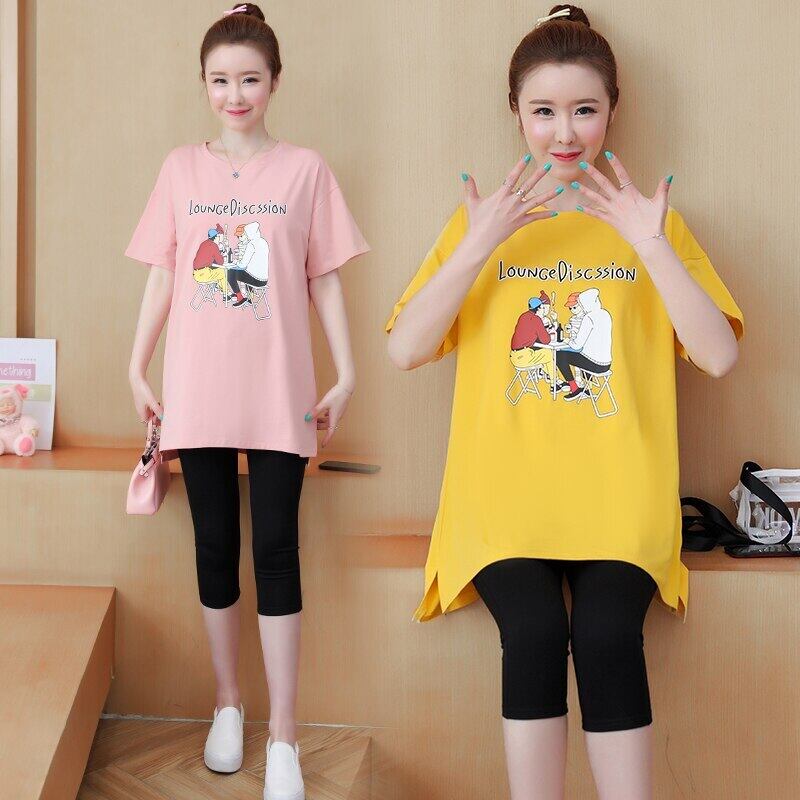 【新作】【送料無料】 889＃マタニティ服サマーコットンレタープリントマタニティトップススウィートスタイルTシャツドレス 大人ガーリー キュート カジュアル 夏物 AL expec389357708501